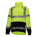 A yellow and black Tingley Icon LTE Type R Class 3 industrial work jacket with reflective stripes.