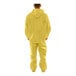 A man wearing a yellow Tingley DuraScrim industrial rain suit.