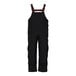 Black Tingley insulated overalls with red straps.