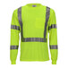 A yellow long sleeved Tingley safety shirt with reflective stripes.