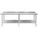 A stainless steel Advance Tabco work table with an undershelf.