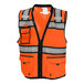 An orange Tingley safety vest with reflective stripes and an X-back.