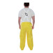 A man wearing yellow Tingley Webdri overalls.
