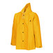 A yellow Tingley DuraScrim rain jacket with a hood.