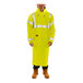 A man wearing a Tingley yellow industrial work coat with reflective tape.