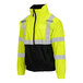 A yellow and black Tingley Bomber II safety jacket with reflective stripes.