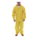 A man wearing a yellow Tingley DuraScrim rain suit.