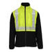 A black and yellow Tingley heavy weight fleece jacket with reflective stripes.