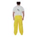 A man wearing yellow Tingley Webdri overalls.