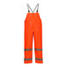 Tingley Comfort-Brite Class E Hi-Vis Orange rain overalls with reflective stripes and grey straps.