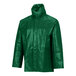 A green Tingley SafetyFlex jacket with a hood on a white background.