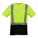 A yellow and black Tingley Job Sight short sleeve safety shirt with reflective stripes.