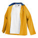 A Tingley yellow industrial work rain jacket over a white t-shirt.