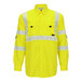 A Tingley lime yellow safety shirt with reflective stripes.