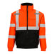 An orange and black Tingley Bomber II safety jacket with reflective stripes.