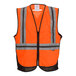 An orange Tingley safety vest with X-back reflective tape.