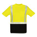 A yellow Tingley Job Sight short sleeve safety shirt with black front panel.