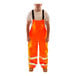 A person wearing Tingley Hi-Vis orange overalls with reflective stripes.