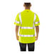 A man wearing a Tingley hi-vis lime short sleeve safety shirt.