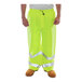 A person wearing Tingley Vision Hi-Vis lime yellow pants.
