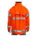 A Tingley Comfort-Brite orange rain jacket with reflective stripes on a person.