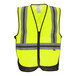 A Tingley yellow mesh safety vest with X-back reflective tape and grey stripes.