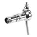 A silver stainless steel Micro Matic DebiTap beer faucet with a rotary valve and flow control handle.