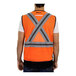 A man wearing a Tingley hi-vis orange safety vest with X-back reflective tape.