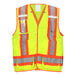 A Tingley lime high visibility safety vest with reflective stripes and X-back reflective tape.