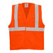 A Tingley orange safety vest with white reflective stripes and hook and loop closure.