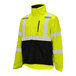 A yellow and black Tingley jacket with white reflective stripes.