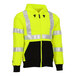 A Tingley lime yellow zip-up sweatshirt with reflective stripes.