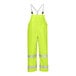 A yellow Tingley Comfort-Brite rain overalls with reflective stripes.