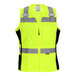 A Tingley women's mesh safety vest in hi-vis lime yellow with reflective stripes.