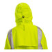 A person wearing a Tingley yellow and black industrial work jacket.