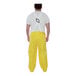 A man wearing yellow Tingley Webdri overalls.