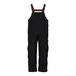 Black Tingley insulated overalls with red straps.