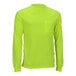 A close up of a Tingley lime green long sleeve safety shirt with a pocket.