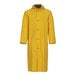 A yellow Tingley industrial work raincoat with black buttons, hood, and cuffs.