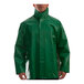 A man wearing a green Tingley SafetyFlex rain jacket.