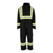 Tingley black insulated coveralls with reflective stripes.