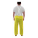 A man wearing yellow Tingley Eagle overalls.