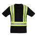 A black Tingley short sleeve safety shirt with yellow reflective strips.