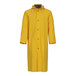 A yellow Tingley industrial work rain coat with black buttons, hood, and cuffs.