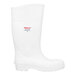A white Tingley Pilot knee boot with a red logo on the toe.