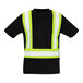 A black Tingley short sleeve safety shirt with yellow reflective strips.