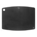 A black rectangular Mercer Culinary cutting board with a logo on it.