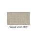 A white plastic laminate urinal partition with a casual linen fabric pattern in beige.
