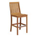 A Three Birds Casual Monterey wooden outdoor bar chair with a seat and back.