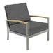 A Three Birds Casual Avanti deep seating arm chair in charcoal with grey cushions.